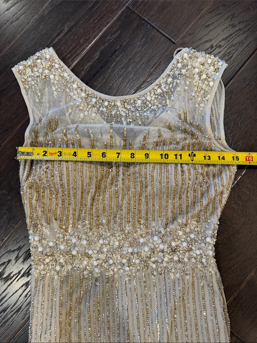 Aidan Mattox Gold Beaded Gown - Picture 14 of 16